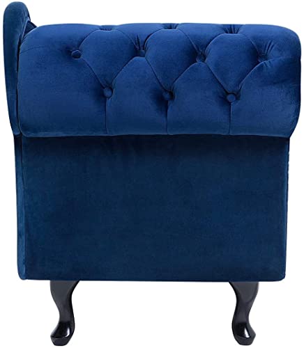 Image of Lazy Couch and Reclining Sofa /Recliner Chaise Longue /Fabric recliners /for Bedroom /Living Room /Office Reception Recliner Lounge Sofa and Armchair (Blue 1)