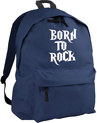 Image of Hippowarehouse BORN TO ROCK backpack ruck sack Dimensions: 31 x 42 x 21 cm Capacity: 18 litres
