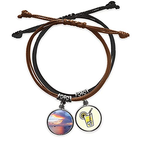 Bracelet cuir jus de citron avec motif ocean sky water science nature photo