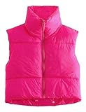 Photo Gallery zhiyouni gilet corto imbottito da donna leggero senza maniche con colletto rialzato corto, rosa, medium Photo Gallery zhiyouni gilet corto imbottito da donna leggero senza maniche con colletto rialzato corto, rosa, medium