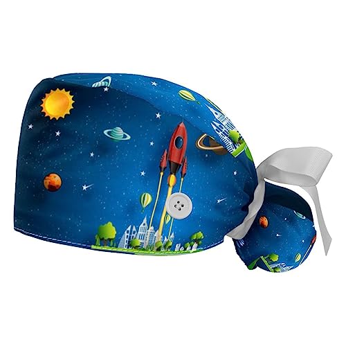 Berret Bouffant Homme Femme : Lot de 2 Chapeaux de Travail Réglables avec Bandeau