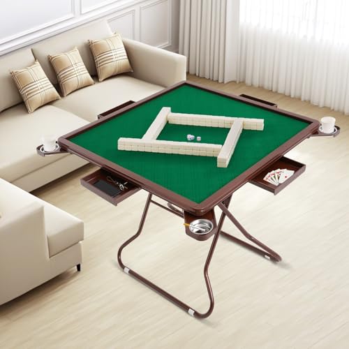 Mesa Plegable Mahjong con 4 Portavasos y Cajones miniatura 7