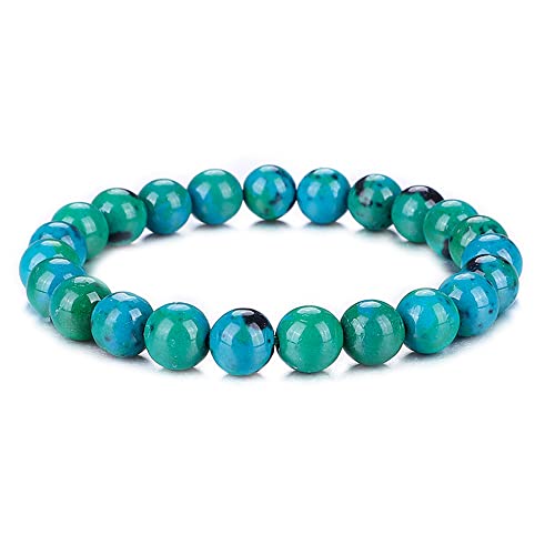 UEUC Bracelet de Perles de Pierres précieuses Naturelles pour Femmes, Bracelets de Pierres précieuses en Cristal de Quartz de 8 mm, Bracelets de Perles de Pierre de Chakra Extensible(#33) Cover