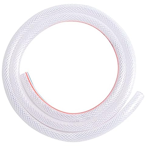Ququyi PVC 1-1/4" ID x 1-5/8" OD Braided Clear Flexible PVC Tubing Soft for Four Seasons Vinky Tube, Reinforced Vinyl Hose for Water Discharge& Oil Transfer, 16.4ft Cover