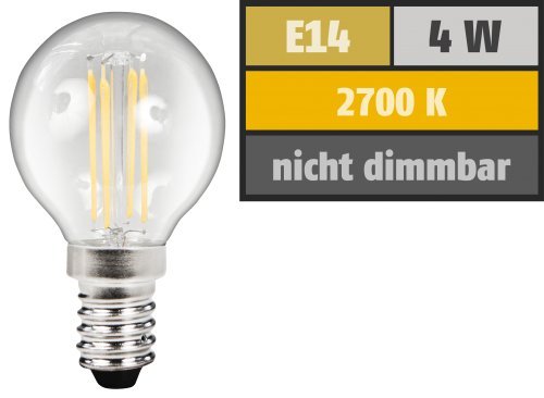 Preisvergleich Produktbild LED Filament Tropfenlampe McShine ''Filed''. E14. 4W. 380 lm. warmweiß