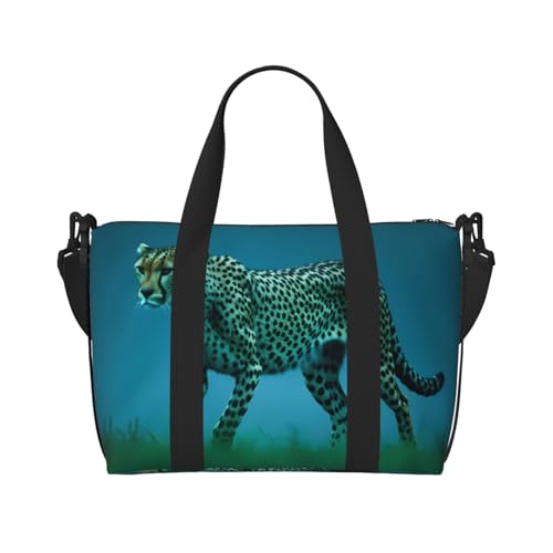 Phayah Elegant Spotted Leopard Travel Duffel Bag Handbag Carry-On Luggage Bag Overnight Foldable Unisex Airline Travel Personal Items Bag