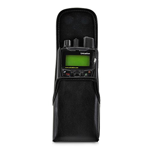Unication G1 Voice Pager Belt Case, Turtleback Vertical Unication G1 Voice Pager Holster, Black Leather Pouch With Heavy Duty Rotating Belt Clip, Made In Usa #TOP3
