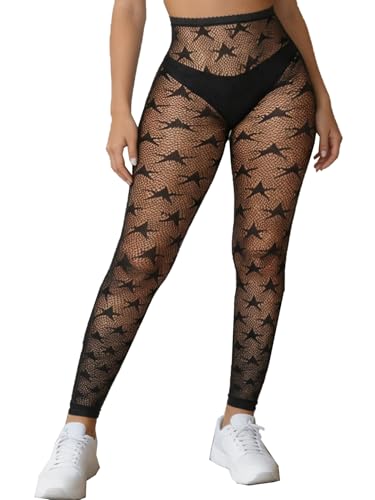 Image of Women Sexy Tights Fishnet Opening Leggings Stripe Pantyhose Black Socks Lingerie Pants Plus Size Fit All