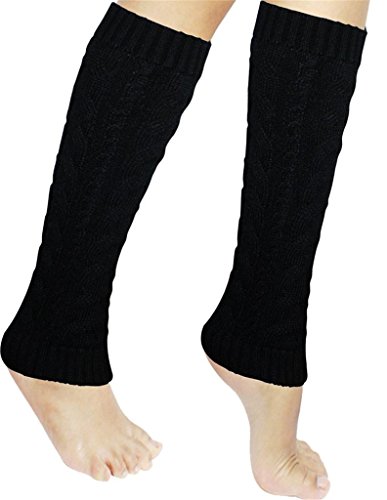 Senchanting Lady Winter Warm Leg Warmer Cable Knitted Crochet Long Socks Legging #TOP1