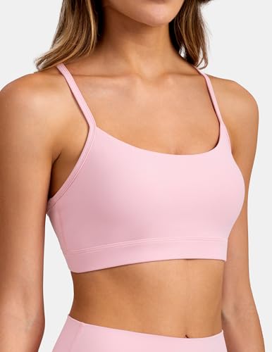Image of Colorfulkoala Women's Dreamlux Y Back Sports Bra Low Impact Padded Workout Top with Built in Bra A-C Cups