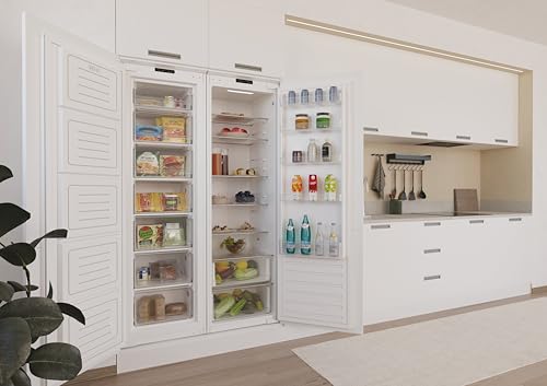 Candy CMS518EW - Réfrigérateur 1 Porte 178 cm Tout Utile - Intégrable À Glissière - 316l - Froid Statique - 39 dB - 6 Clayettes - Eclairage LED - Porte Réversible