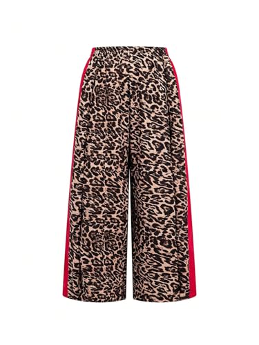 Verdusa Women's Plus Size Y2K Leopard Baggy Pants Streetwear Wide Leg Trousers2