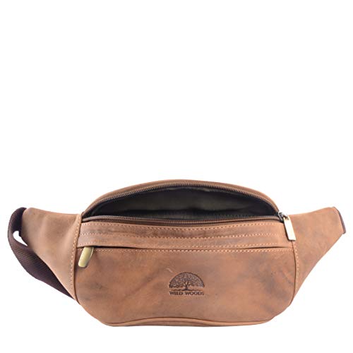WILD WOODS® Heuptas, echt leer, heuptas, uniseks, Medium Bruin/Vintage, L x H x T (cm) = 24.0 x 11.0 x 7.0, Schoudertas - Image 4