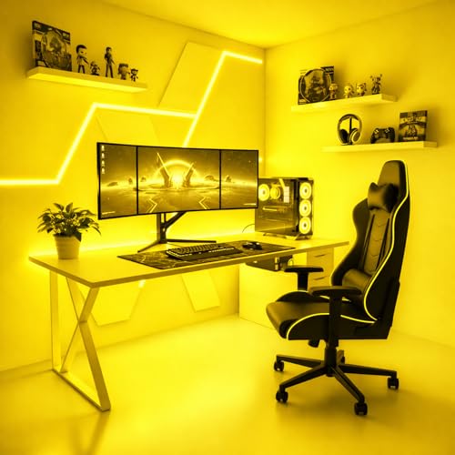 Image of Yellow Neon LED Strip Light 5 Meter with Adapter | Flexible IP65 Waterproof Silicone Rope Light for Indoor and Outdoor Bedroom, Ceiling, Gaming Room, Party & Decoration
