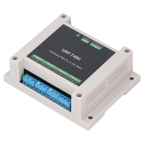 4 Channel Relay Module, Industrial Grade Optocoupler Isolation Guide Rail Mount USB TTL Control Relay, USB CDC Class Virtual Serial Port Protocol or UART Protocol