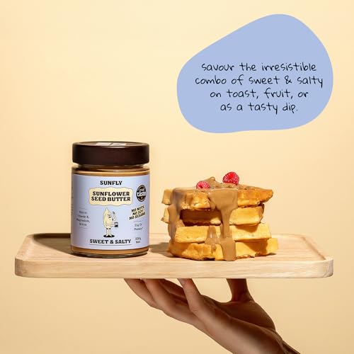 SUNFLY Sweet & Salty Sunflower Seed Butter – Palm Oil Free, Peanut Butter Alternative - Nut-Free, High-Protein, Vegan Spread - Top 14 Allergen & Soy Free - Rich in Vitamins & Minerals - 2 x 330g