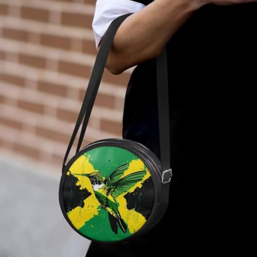 Coldinair Hummingbird Floral Shoulder Bag for Women Leather Crossbody Shoulder Handbags Circle Crossbody Purse4