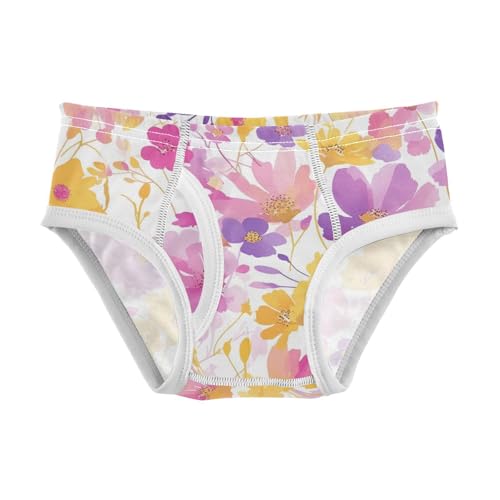 Watercolor Flowers Floral Pattern Little Boys Pure Cotton Kids Underwear Cute Children Undies
