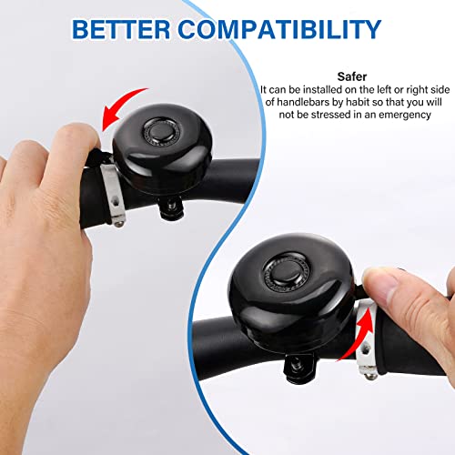 2 Packs Right Bike Bell, All Metal Classic Bicycle Bell For Adults And Kids, Loud Crisp Clear Sound Bike Ring Bell For Different Bikes, Perfect For Both Left And Right Hand - Bike Gifts #TOP5