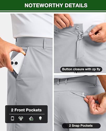 Soothfeel Men's Casual Shorts 5/7/9 Inch Golf Dress Shorts for Men Flat Front Work Lightweight Quick Dry with 4 Pockets Bright_Gray-L7_W35 — view 5