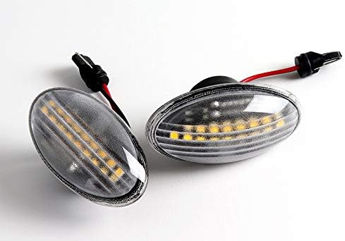 EPARTS Black White LED Turn Signal Side Marker Lights Lamp Compatible with 2002-2006 Mini Cooper