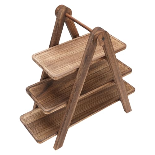 Soporte de madera de 3 niveles para organizar mesas de postres 6