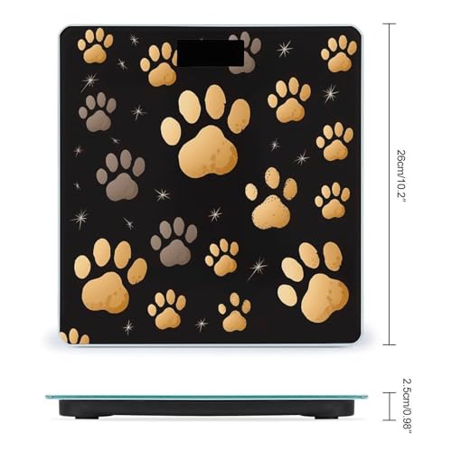 Bascula de baño con huella de perro y pantalla LCD miniatura 2