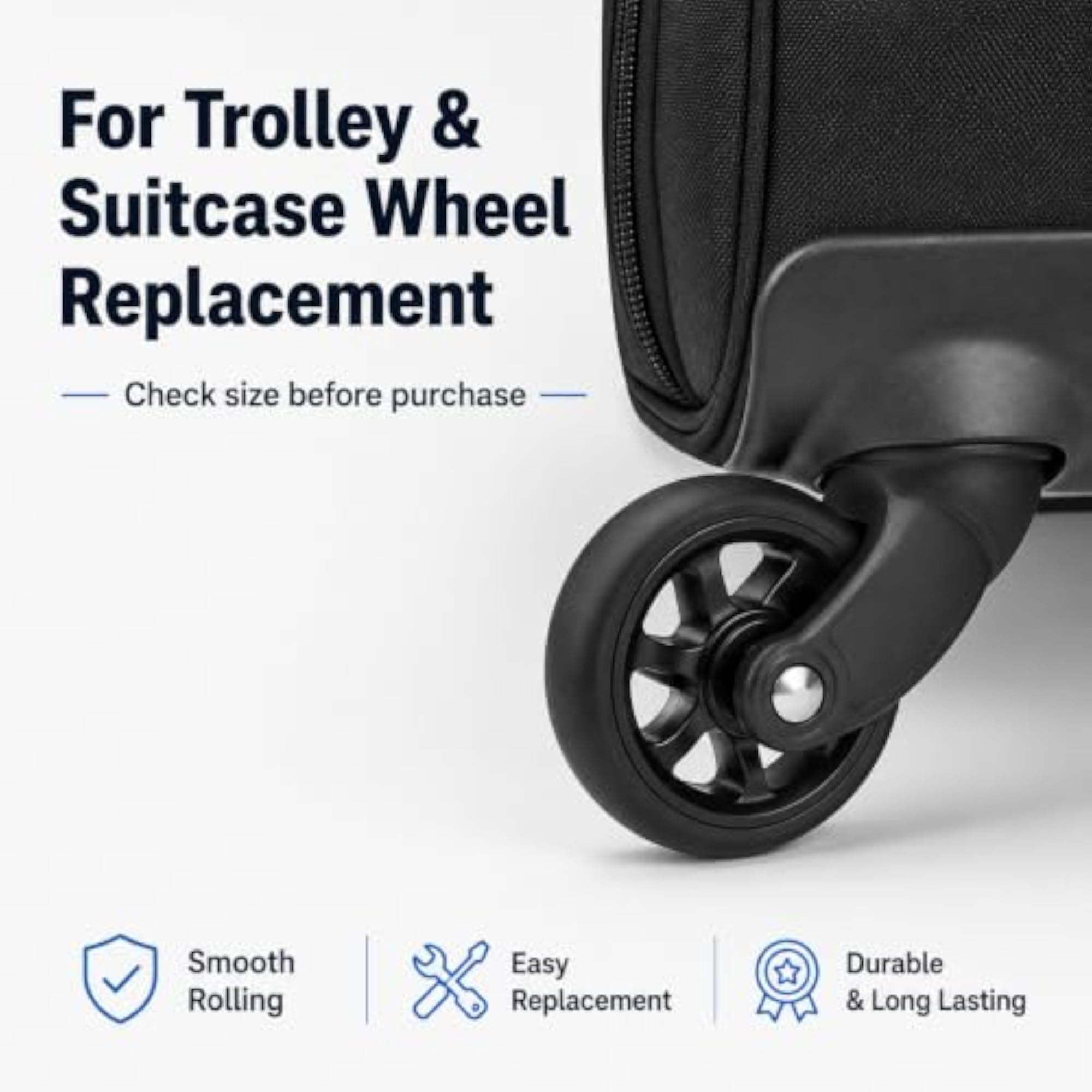 5 cm 360° Swivel Suitcase Wheels Replacement Set