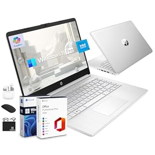 HP Ultrabook 14 Laptop Computer Business Study & Home 2025, Lifetime MS Office + Windows 11 Pro, Quad-Core Intel CPU, 16GB RAM & 628GB Storage (128GB UFS+500GB Ext), Wi-Fi 6, HubxcelAccessory, Silver