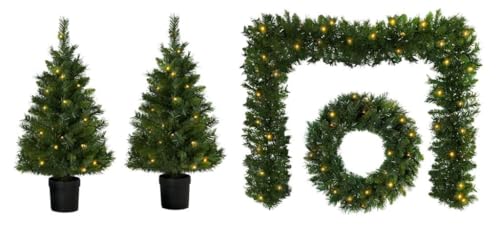 Image of Premier Decorations Pre-Lit Christmas Door Set