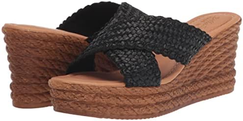 Bella Vita Made in Italy Women's Geo-Italy Wedge Sandal, Black, 7 Wide | Image 6