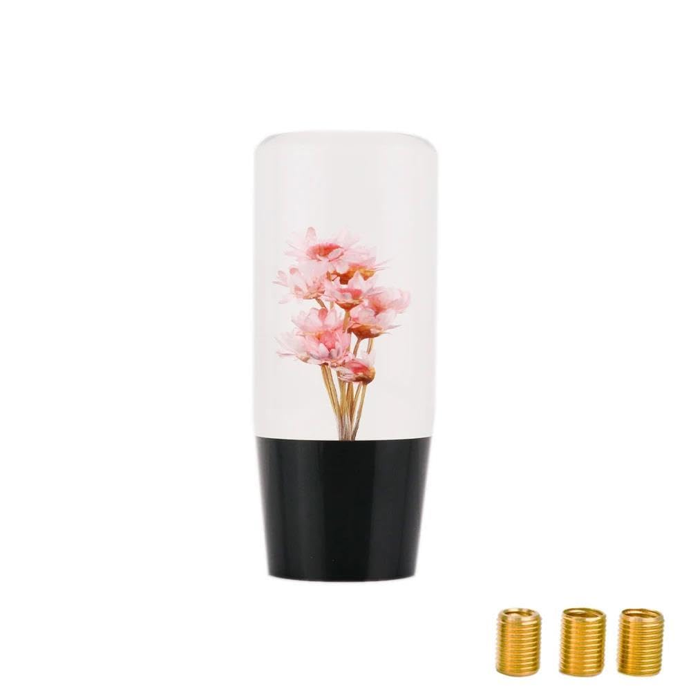 HYASDBWE Real Flower Crystal Bubble Car Gear Stick Shift Knob Shifter Lever 15CM /10CM Car Replacement Parts Gear Shifter Parts(Pink,10CM)