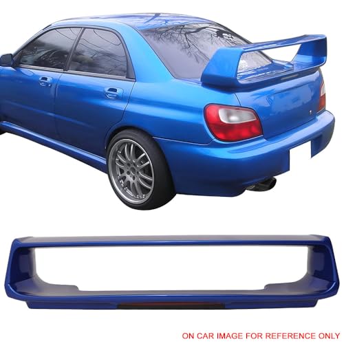 Fit 2002-2007 Subaru Impreza WRX Sedan Trunk Spoiler STI Style Painted #01G | IKON MOTORSPORTS with 3rd Brake LED Light Paint #01G Platinum Silver Metallic ABS Plastic Rear Trunk Lid Spoiler  product thumbnail 11