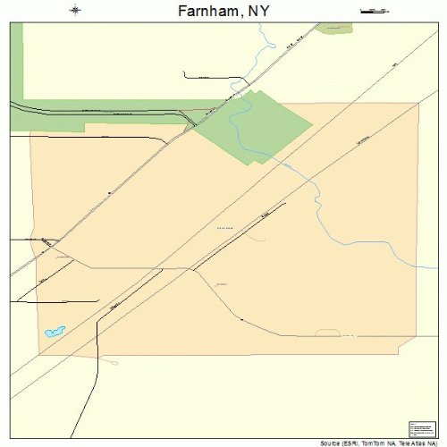 Large Street & Road Map of Farnham, New York NY Printed poster size