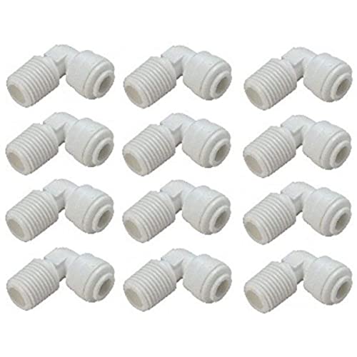 Image of 1 /4 Inch Elbow Connectors for RO Water Purifier - Pack of 12 | Quick Fit Push Connectors for Solid Filter Cartridge | RO System Spare Parts for UV UF Water Filters