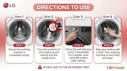 Image of LG ScaLGo Washing Machine Descaling Powder for Front Load and Top Load Washing Machines Pack of 1 (100 Gm /Pack)