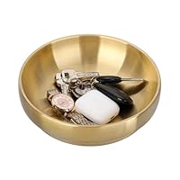 SUMNACON Dekoschale, Hochglanzpolierte Schlüsselschale, aus Edelstahl, Ø 18 cm, Servierschalen, Moderne Schmuckschale als Deko Geschenk Snackschalen Dipschale Gold