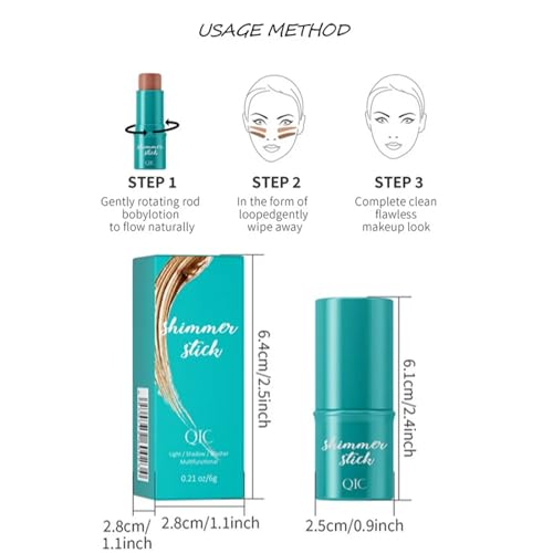 High-gloss & Bronze stick, Bronze stick with highlighter outline, Blush and Rouge Concealer for facial brightening, and permanent waterproof cosmetic for correcting nose shadow outline - Image 8