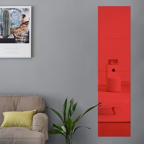Image of 2 Pcs 12 x16 Inch Red Acrylic Mirror Sheet, 1 /8 Inch Thick Opaque Glossy Mirror, Plexiglass Mirror Sheets with Protective Film, Rigid Mirror Acrylic Sheets for Sawing, DIY, Laser Cutting and Engraving