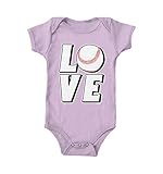 Haase Unlimited Love Baseball - Sports Future All Star Bodysuit (Light Purple, 6 Months)