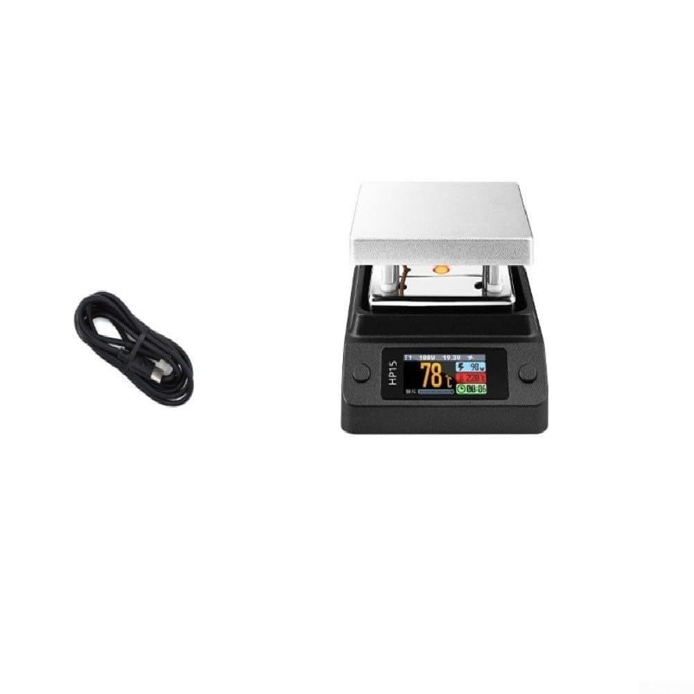 HP15 - Precalentador de placa de calefacción de 350 °C, control PID, estación de soldadura inteligente, pantalla LCD, herramienta de reparación portátil, 72 x 55 mm