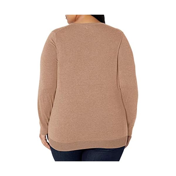 Amazon Essentials Women's Long-Sleeve Lightweight Crewneck Sweater (Available in Plus Size), Camel, 2X