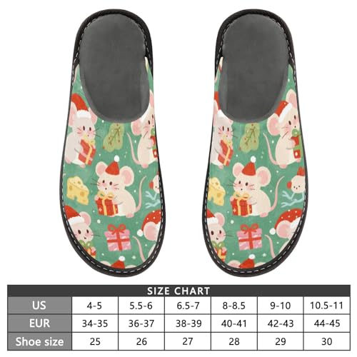 Slippers for Women Christmas Cute Mice Soft Fuzzy Women's Slippers Indoor and Outdoor Shoes3