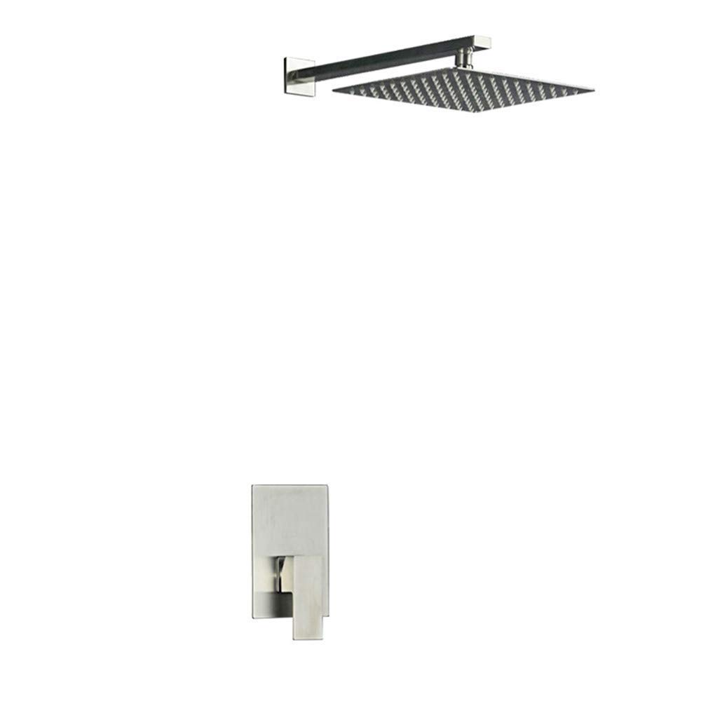 Ensemble de douche mural inox 304 anti-calcaire avec pommeau de douche ultra-mince