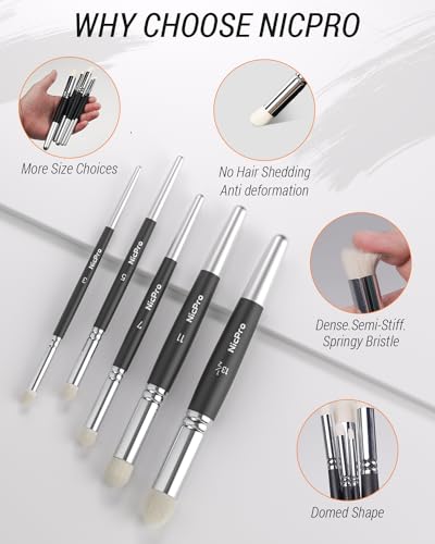 Nicpro HENGULUS Miniature Paint Brushes Drybrush thumb #4