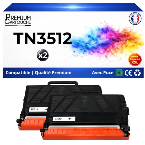 Toner TN3512 compatible Brother HL-L6400DW HL-L6300DW MFC-L6900DW haute capacité noir lot de 2