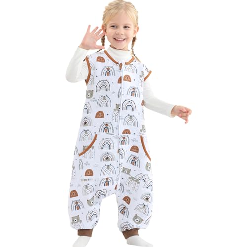 Image of WONDAY Toddler Sleep Sack with Feet, 1.0 Tog Lightweight Sleeping Sacks for Walking with Legs,2T 3T