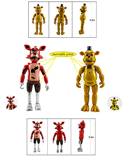 Toysvill Fnaf Action Figures (Set Of 11Pcs) Inspired By Five Nights At Freddy's Toys, Jointed Dolls Perfect Collection And Gift #TOP1