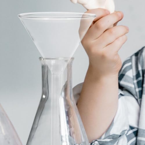Glass Funnel Set for Lab: 3 Pack Heavy Wall Borosilicate Glass Funnels - Short Stem 60mm Length for Scientific Laboratory