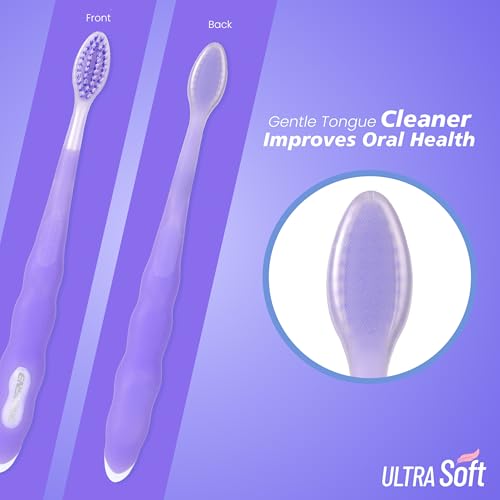 Image of Enshine Expert Protection Toothbrush for Adults - Pack of 3 | Double-Tapered Ultra Soft PBT Bristles | Premium Tooth Brush Set for Sensitive Gums | Deep Gum-Line Plaque Removal | Manual Toothbrush with Non-Slip Grip Multicolor